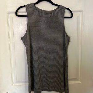 Grey stripped women’s work out tank athletic works size medium